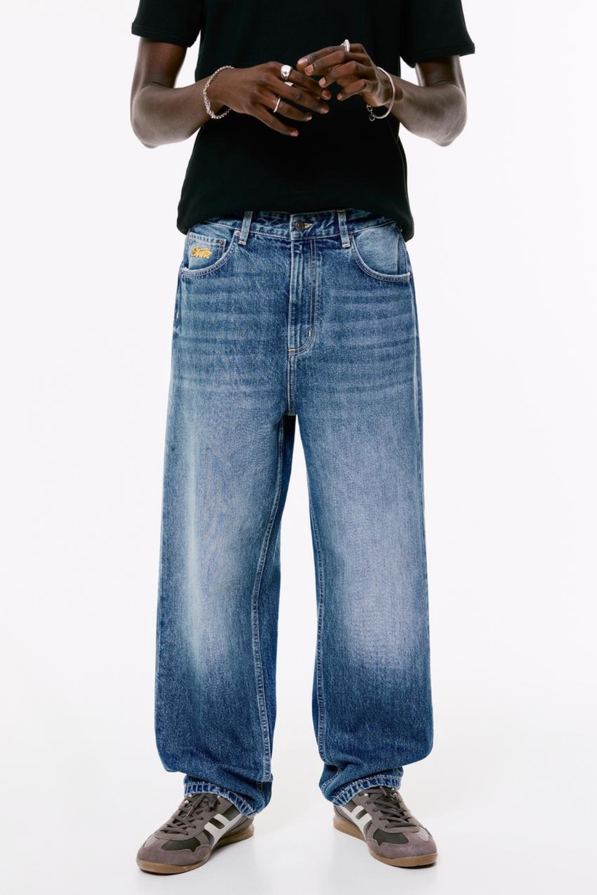 شلوار جین بگی رنگ Denim Blue برند پول اند بیر STWD
