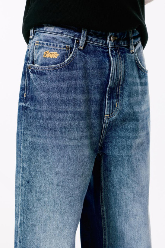 شلوار جین بگی رنگ Denim Blue برند پول اند بیر STWD
