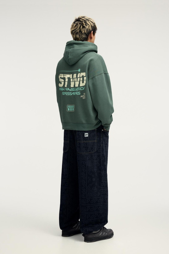 هودی باکسی کراپی رنگ سبز سنگشور برند پول اند بیر PULL&BEAR