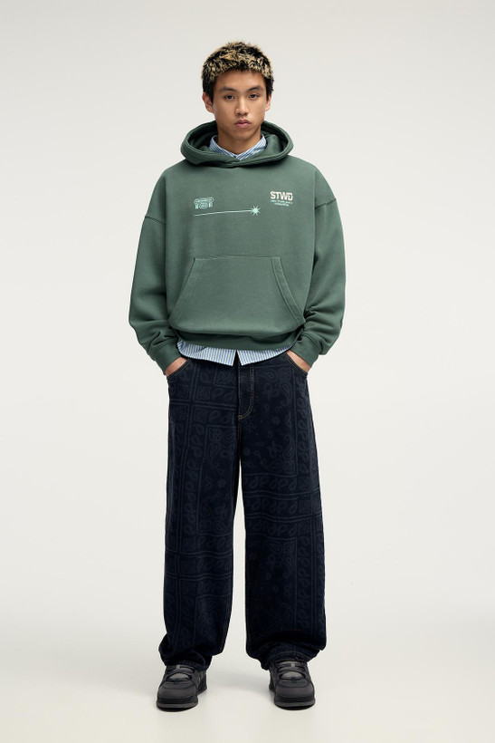 هودی باکسی کراپی رنگ سبز سنگشور برند پول اند بیر PULL&BEAR