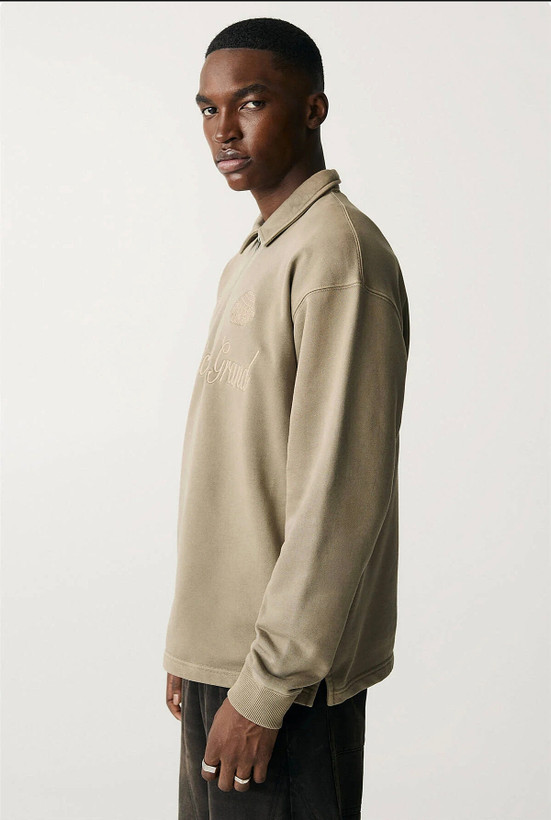 دورس نیم زیپ باکسی رنگ Khaki سنگشور برند پول اند بیر PULL&BEAR