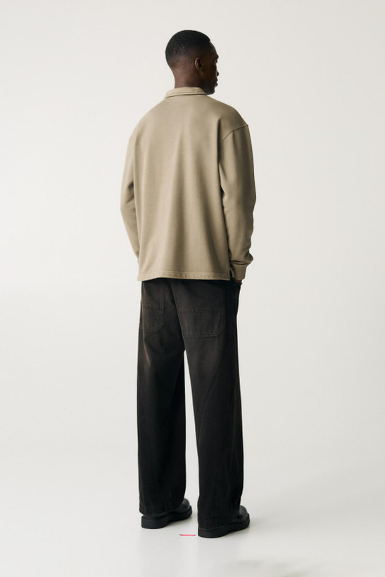دورس نیم زیپ باکسی رنگ Khaki سنگشور برند پول اند بیر PULL&BEAR
