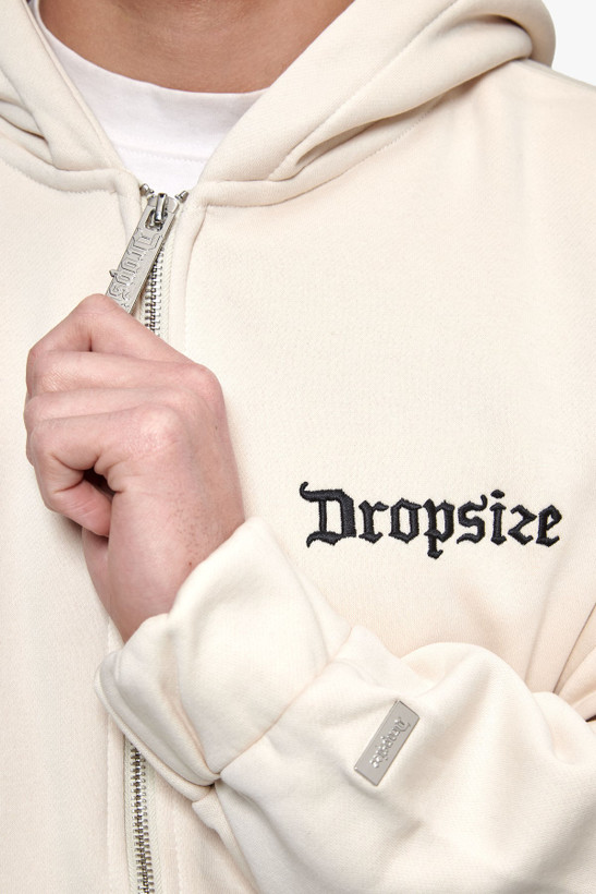 سوبشرت بیسیک گرم بالا لوگو گلدوزی رنگ کرم شیری برند دراپسایز DROPSIZE