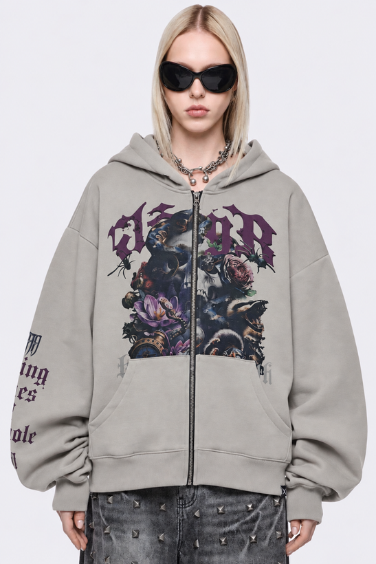 سویشرت مسترکوالیتی Skull رنگ طوسی برند ALVER